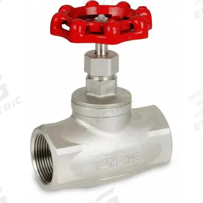 SHARPE Globe Valves: For Steam Media, Stainless Steel, 2 in Pipe Size, Socket x Socket - Stainless Steel Straight-Body General-Service Globe Valves