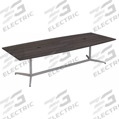 BUSH BUSINESS FURNITURE Conference Table: Boat, Laminate/Wood, Ash Gray, 119 in Overall Lg - Boat Conference Tables