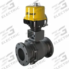 SHARPE Electrically Actuated Two-Way Ball Valve: 2 in, Carbon Steel, 120V, Flange x Flange (MPN 4350034200). Key specifications — Included Mounting: ISO 5211 Actuator Mounting Pad; Brand: SHARPE; Actuator Features: Manual Override.
