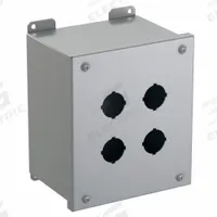 HAMMOND Push Button Enclosure: 30mm, 4 Holes, Carbon Steel, NEMA 12/13 (MPN 1437F). Key specifications — attr211299: HAMMOND; attr1043605: Indoor Dust & Water Droplets.