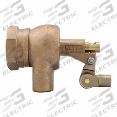 WATTS Heavy Duty Float Valve: For Water Media, Straight Valve Body, Float Valve Body, Bronze, FNPT (MPN 1500). Key specifications — Mounting: Horizontal Piping; Arm Adjustability: Adjustable; Connection Gender - Side 1: Female; Connection Gender - Side 2: Female; Brand: WATTS; Connection Type - Side 1: NPT; Connection Type - Side 2: NPT; Flow Rate: 348 gpm @ 100 psi.