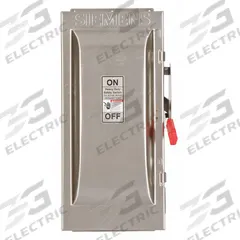 SIEMENS Safety Switch: Non-Fusible, 100 A, Three Phase, 600V AC, 304 Stainless Steel, Indoor/Outdoor (MPN HNF363S). Key specifications — attr867131: SIEMENS.