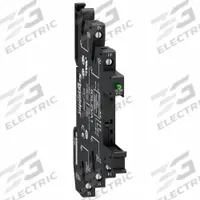 SCHNEIDER Slim Interface Relay Socket: 6 A Current Rating, Screw Termination (MPN RSLZVA1). Key specifications — Electrical Connection: Screw Clamp; Mounting Style: DIN Rail; Brand: SCHNEIDER.