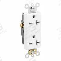 LEVITON Plugs and Receptacles: Duplex, 6-20, White, 250V AC, 20 A, 2 Pole / 3 Wire (MPN 16462-W)