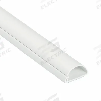 D-LINE Raceway: Mini, 1 3/16 in Wd, 9/16 in Ht, 60 in Lg, Plastic - Half- & Quarter-Round Cable Concealer Strips