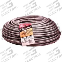 SOUTHWIRE Metal Clad Cable: 12 AWG, 3 Conductors, Copper, 250 ft, Galvanized Steel, Std, THHN (MPN 55275001). Key specifications — Brand: SOUTHWIRE.