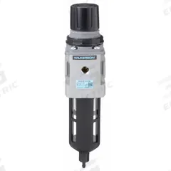 WILKERSON Filter-Regulator: B18 Series, 3/8 in NPT, 158 cfm, 5 micron, 0 psi to 125 psi, Aluminum (MPN B18-03-FK00B). Key specifications — attr109419: WILKERSON; attr109429: Aluminum; attr109463: No; attr109467: Nitrile; attr109468: B18.