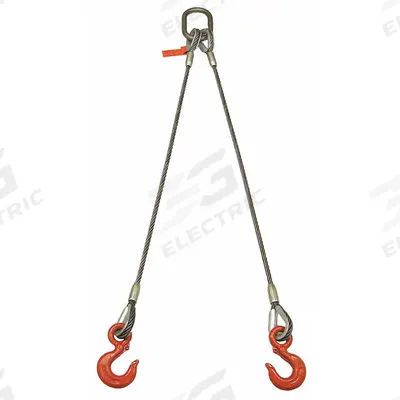 LIFT-ALL Sling,Wire Rope,13 Ft L,2200 Lb @ 60 (MPN 142LBX13) - Two-Leg Bridle Wire Rope Slings