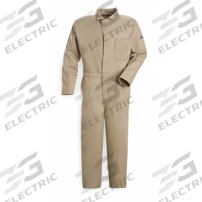 BULWARK Coverall: 11 cal/sq cm ATPV, Men's, L, Tall, 42 in Max. Chest Size - Category 2 Men's Coveralls