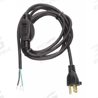 APPROVED VENDOR Power Cord: 8 ft Lg, 3/18, 5-15P Plug, Bare Wire Receptacle, SJT, PVC, 10 A Current (MPN 1VEP4). Key specifications — attr1326987: APPROVED VENDOR; attr1326973: PVC.