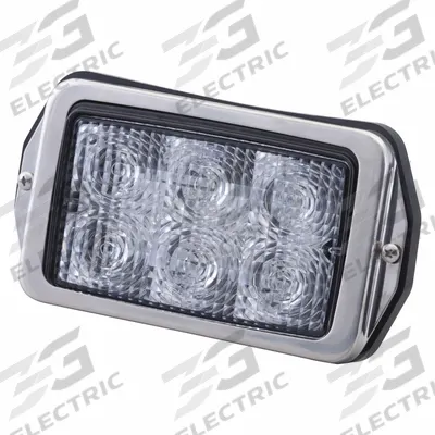 GROTE Vehicle Work Light: Rectangular, Flood, LED, Bracket, Blunt Cut Wires, Universal - Vehicle Floodlights