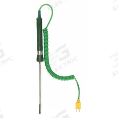 APPROVED VENDOR Air Temperature Probe: -58°F to 1,652°F /-50°C to 900°C, 6.41 in Probe Lg, Type K (MPN 4JPN6). Key specifications — Brand: APPROVED VENDOR; Handle Type: Straight.