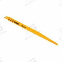 DEWALT Reciprocating Saw Blade: 6 Teeth per Inch, 12 in Blade Lg, 0.05 in Blade Thick, 100 PK (MPN DW4804B). Key specifications — attr1109198: 6; attr1109200: Rigid for Straight Cuts; attr1109201: Tapered; attr1109209: DEWALT.
