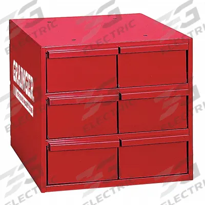 DURHAM MFG Drawer Bin Cabinet: 11 3/4 in x 11 3/4 in x 11 in, 6 Drawers, Stackable - Modular Metal Small Parts Drawer Cabinets