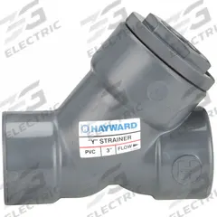 HAYWARD Y Strainer: 2 in, NPT, Mesh, 0.0313 in Screen Size, PVC, FPM, 7 1/8 in Ht, 7 5/8 in Lg (MPN YS00200T). Key specifications — Brand: HAYWARD; Seal Material: FPM; Manufacturer Part Number: YS00200T; Screen Material: PVC.
