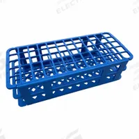 Tube Rack: 4 1/4 in Overall Wd, 2 5/8 in Overall Ht, 9 5/8 in Overall Lg, Polypropylene, Blue (MPN 225655-0002). Key specifications — Material: Polypropylene; Mounting Location: Benchtop; Color: Blue; Product Type: Test Tube Rack; Total Holding Capacity: (60) Tubes; Brand: DYNALON.
