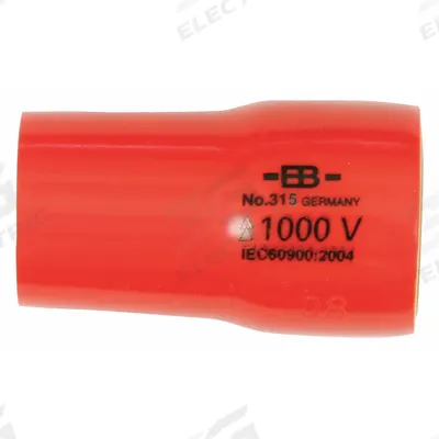 WIHA Insulated Socket: 3/8 in Drive Size, 11 mm Socket Size, 1 1/8 in Overall Lg - 3/8" Drive Metric Insulated Hand Sockets