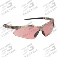CONDOR Safety Glasses: Amber Lens, Half-Frame, Anti-Fog/Scratch-Resistant, Camouflage Frame (MPN 52YP43). Key specifications — Brand: CONDOR; Frame Color: Camouflage; Lens Color: Amber; Lens Properties: Anti-Fog / Scratch-Resistant.