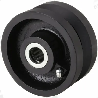 APPROVED VENDOR Track Wheel: 4 in Wheel Dia., 2 in Wheel Wd, 800 lb Load Capacity, Iron - V-Groove Track Wheels