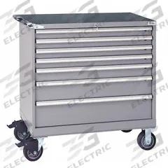 LISTA Modular Drawer Cabinet: 40 1/4 in x 22 1/2 in x 41 5/8 in, 7 Drawers, 94 Compartments, Tubular (MPN HS07-0701A-MBKALG). Key specifications — Cabinet Color: Gray; Base Type: Casters; Drawer Inside Height: (1) 3.15 in; Drawer HxWxD: (1) 3 in x 36 in x 18 in; Work Surface Material: Rubber Mat; Drawer Handle Type: Tubular; Cabinet Material: Steel; Cabinet Style: Drawer.