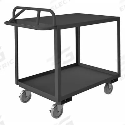 APPROVED VENDOR Utility Cart: 1,200 lb, 36 in L x 24 in W Shelf, 2 Shelves, Gray - General Purpose Utility Carts