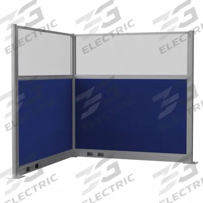 VERSARE Cubicle Wall: 72 in Overall Ht, 72 in Overall Wd, 4 Panels, Royal Blue - Modular Cubicle Walls