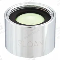 SLOAN Outlet: 0.5 gpm Flow Rate, Laminar Flow Outlet, Metal, Chrome Finish, Female (MPN ETF-1021-A). Key specifications — Includes: Sprayhead; Material: Metal; Product Type: Outlet; Connection Size: 55/64"-27; Brand: SLOAN.