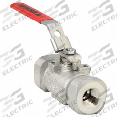 KECKLEY Manual Two-Way Ball Valve: 1/2 in, 316 Stainless Steel, Straight, FNPT x FNPT, One-Piece (MPN BVS6THFSSPGSL-050). Key specifications — Brand: KECKLEY; Handle: Locking Lever.