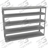 TENNSCO Boltless Shelving: Standalone, Extra-Heavy-Duty, 96 in x 24 in, 72 in Overall Ht, 5 Shelves (MPN RXHS-962472). Key specifications — Finish: Powder Coated; Maximum Post Load Capacity: 13,000 lb with Beam Evenly Spaced at 24 in; Decking Material: Steel; Color: Gray; Beam Profile: Channel; Brand: TENNSCO; Side Panel: Open.