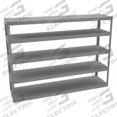 TENNSCO Boltless Shelving: Standalone, Extra-Heavy-Duty, 96 in x 24 in, 72 in Overall Ht, 5 Shelves (MPN RXHS-962472). Key specifications — Finish: Powder Coated; Maximum Post Load Capacity: 13,000 lb with Beam Evenly Spaced at 24 in; Decking Material: Steel; Color: Gray; Beam Profile: Channel; Brand: TENNSCO; Side Panel: Open.