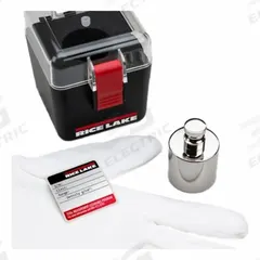 RICE LAKE WEIGHING SYSTEMS Calibration Weight Kit: 50 g Nominal Mass, Cylinder Calibration Wt, 2 (MPN 82642). Key specifications — attr1385174: Case; attr1385170: RICE LAKE WEIGHING SYSTEMS; attr1385171: Stainless Steel.