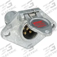 VELVAC Trailer Connector Socket: 6-Way, Plastic, 6 Conductor Wire (MPN 055052)