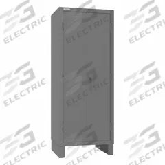 DURHAM MFG Storage Cabinet: 30 1/4 in x 24 1/4 in x 78 in, Swing Handle & Padlockeable, Legs, Gray (MPN 3400-3S-95). Key specifications — attr62713: Recessed; attr62698: Gray; attr62736: Welded; attr87895: Legs; attr62693: Assembled; attr62737: Stationary; attr62694: Adjustable; attr62695: Powder Coated.