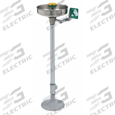 HAWS Plumbed Eyewash: Std, Floor Mnt, Eyes and Face Coverage, Covered - Floor-Mount Eyewash Stations