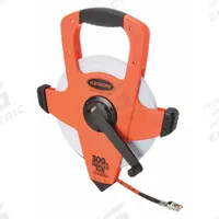 KESON Long Tape Measure: Assisted, OTRS10300H, SAE/Engineers Scale, 300 ft, 1/100 ft, Plastic, Auto. Key specifications — attr939846: OTRS10300H; attr939849: Fiberglass; attr939859: Nonmagnetic Single Hook; attr939850: Single-Sided; attr939855: 1/100 ft; attr944023: Hook End; attr940484: KESON; attr985224: Plastic.