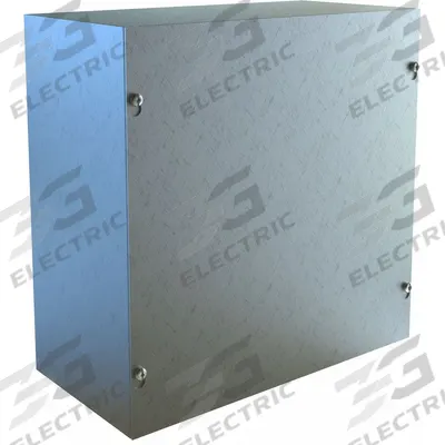 HAMMOND Junction Box: Galvanized Steel, 18 in x 18 in x 12 in, NEMA 1, Solid Cover - Steel Indoor Enclosures with Screw-On Covers