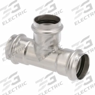 VIEGA PROPRESS Crimp Tee Fitting: 1 1/2 in CTS x 1 1/2 in CTS x 1 1/2 in CTS Size - Potable Water Stainless Steel Press Fittings