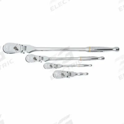 GEARWRENCH Hand Ratchet Set: Pear, Reversible, 5 in_7 in_11 in_17 in Overall Lg - Flex-Head Ratchet Sets