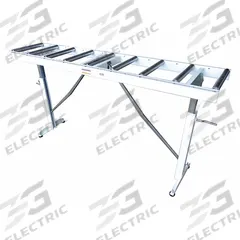 APPROVED VENDOR Material Support Table: 14 11/16 in Overall Wd, 26 1/2 in Min. Ht, 43 1/2 in Max. Ht (MPN 33VE05). Key specifications — Brand: APPROVED VENDOR; Stand Material: Steel; Color: Silver; Overall Length: 5 ft 6 in.