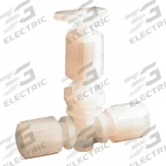 PARKER Needle Valve: Compression x Compression, 1/4 in Pipe Size, 100 psig Max. Pressure (CWP), PFA (MPN MV-13-120). Key specifications — Brand: PARKER; Stem Material: PFA; Connection Type: Compression x Compression.