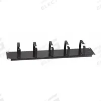 MONOPRICE Premium Cable Management: Horizontal, 1 U, Single Side Sides, 3 7/8 in Overall Wd, Black (MPN 7309). Key specifications — Color: Black; Includes: (5) Closeable D-Rings; Orientation: Horizontal; Brand: MONOPRICE; Material: Steel; Number of Sides: Single Side.