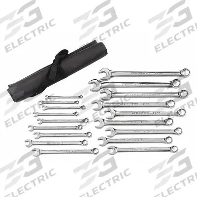 GEARWRENCH Combination Ratcheting Wrench Set: Alloy Steel, Full Polish Chrome, 18 Tools - Metric 12-Point Combination Wrench Sets