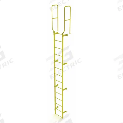 TRI-ARC Ladder,Walk-Thru Fixed,Steel,14-Rung: 17 ft Overall Ht, 28 in Overall Wd - Fixed Ladders