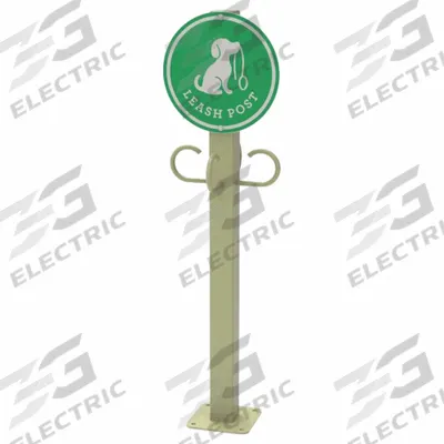 ULTRAPLAY Leash Rack: HDPE/Powder Coated Steel, Beige/Green/White - Dog Leash Posts