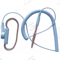 APPROVED VENDOR Metal Wrist Strap Kit: Metal, Silver, Blue, 1 Strap Conductors, 7 ft Cord Lg - Max (MPN 4ECW2). Key specifications — attr1050630: APPROVED VENDOR; attr1050621: Coil Cord; attr1050614: Blue; attr1050625: Silver; attr1057994: Coiled.