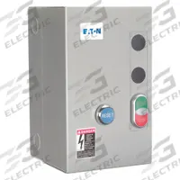 EATON IEC Magnetic Motor Starter: Non-Reversing, 3 Poles, Electronic Protection, 9 A, 480V AC (MPN ECX09C1CBA-R63/C). Key specifications — Brand: EATON; Pilot Lights Included: None; Auxiliary Contacts Included: 1NO/1NC.