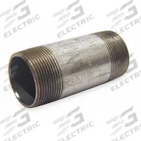 Pipe Nipple: 1 1/4 in Nominal Pipe Size, 9 1/2 in Lg, Schedule 40, Galvanized Steel, Welded (MPN 0331031401). Key specifications — Manufacture Location: Made in USA; Brand: BECK; Maximum Operating Pressure: 150 psi @ 150°F; Connection Type: Male NPT x Male NPT; Pipe Material: Galvanized Steel.