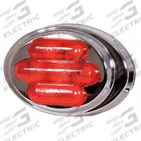 MAXXIMA Clearance Marker Light: Clearance Light, LED, Oval, Surface Mount, Red, Hole, Pigtail, IP67 (MPN AX24R-KIT). Key specifications — Lens Color: Red; Brand: MAXXIMA; Electrical Connection: Pigtail; Lighting Technology: LED; Mount Type: Hole.