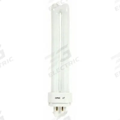 GE LAMPS Compact Fluorescent Bulb: 4-Pin (G24q-1), T4, Fluorescent, 3500K - CFL Double Twin-Tube Plug-In Lamps