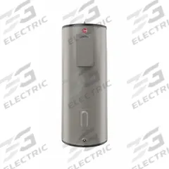 RHEEM Electric Water Heater: 480V AC, 50 gal, 9,000 W, Single/Three Phase, 58.6 in Ht, 30 gph @ 40°F (MPN ELD52-TB). Key specifications — Phase: Single; Brand: RHEEM.
